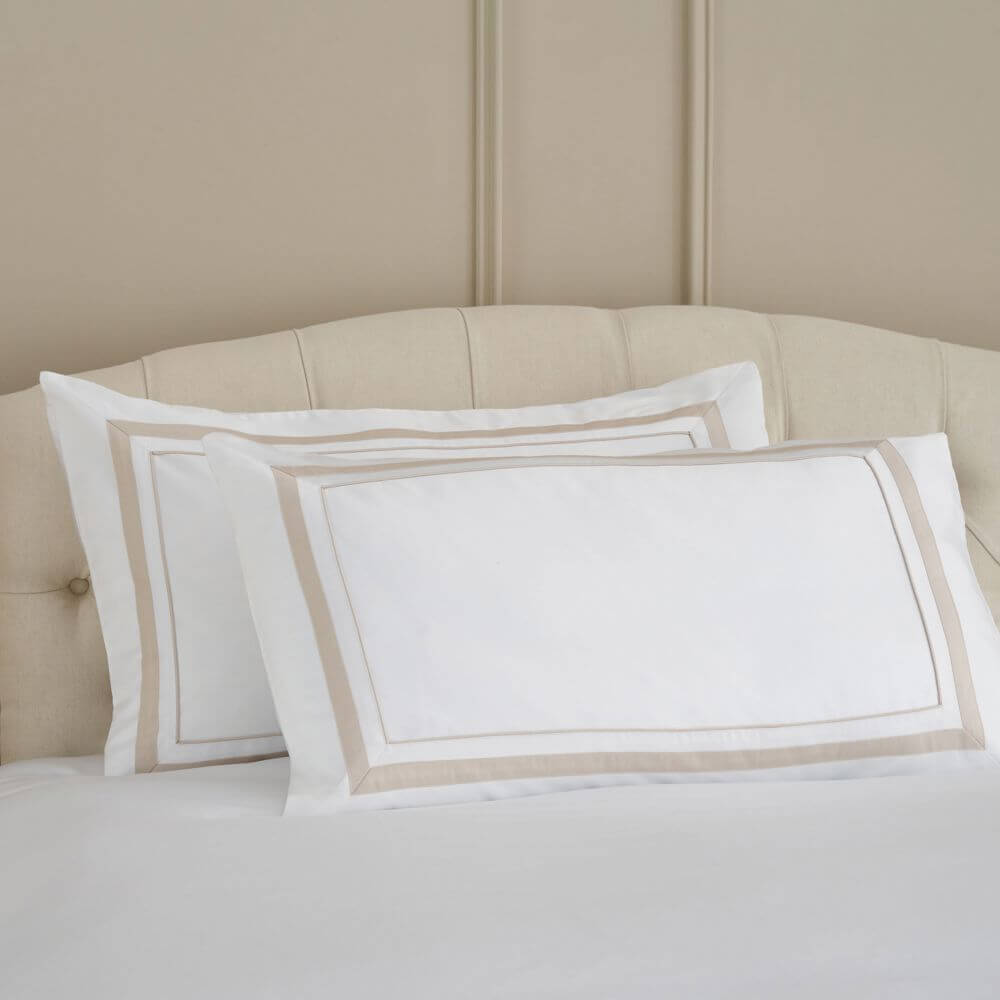 Cotton Collection Sateen Double Row Pillowcase Pair